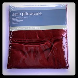Essential Home Burgundy Satin Pillowcase